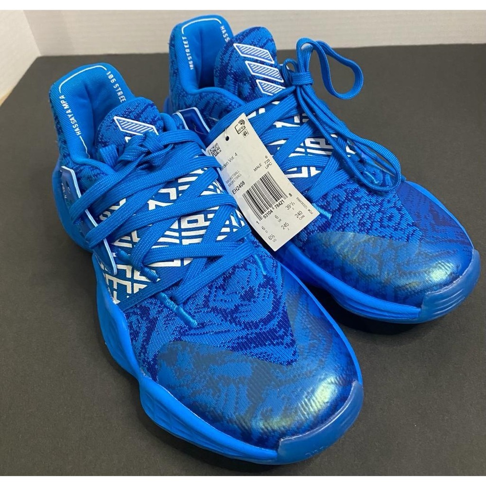 Adidas Harden Vol. 4 EH2408 Bright Blue Basketball Shoes – New – No Box